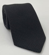 Dark Charcoal Gray & Midnight Blue Cashmere/Silk Grenadine Grossa Silk Tie SCGGT-3